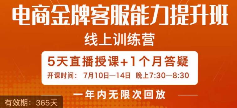 电商金牌客服能力提升班，提升客服能力是你店铺业绩的关键要素-升阶有道