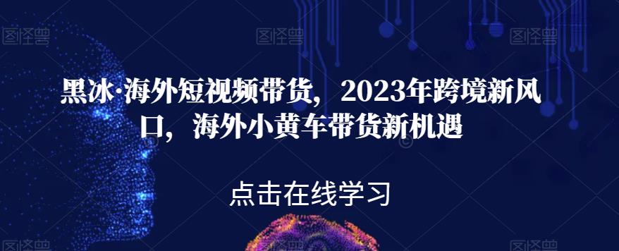 黑冰·海外短视频带货，2023年跨境新风口，海外小黄车带货新机遇-升阶有道