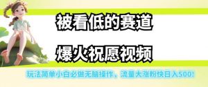 被看低的赛道爆火祝愿视频,玩法简单小白必做无脑操作,流量大涨粉快日入500-升阶有道