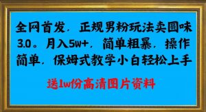 全网首发正规男粉玩法卖圆味3.0,月入5W+,简单粗暴,操作简单,保姆式教学,小白轻松上手-升阶有道