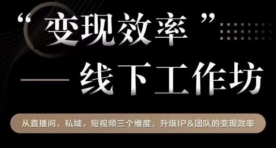 变现效率线下工作坊，从‮播直‬间、私域、‮视短‬频‮个三‬维度，升级IP和团队变现效率-升阶有道