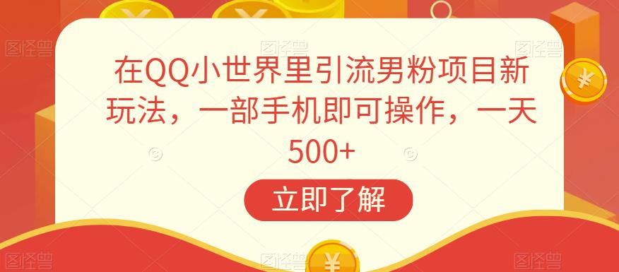 在QQ小世界里引流男粉项目新玩法，一部手机即可操作，一天500+【揭秘】-升阶有道
