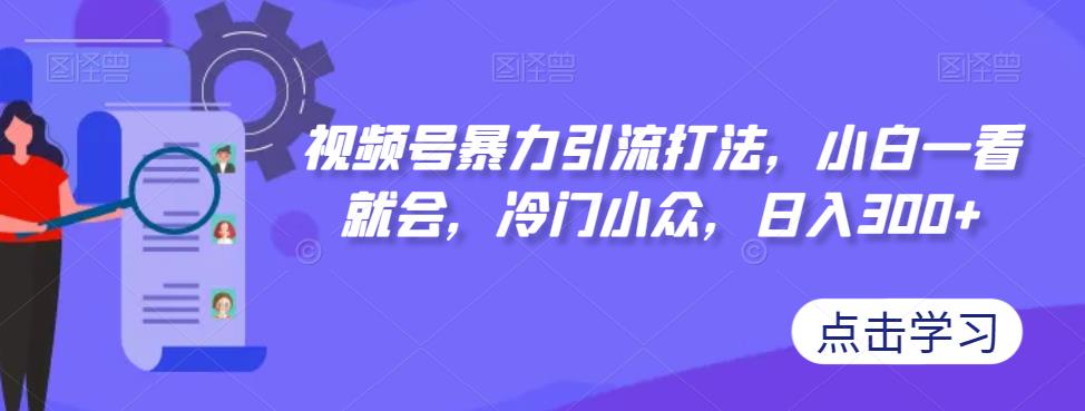 视频号暴力引流打法，小白一看就会，冷门小众，日入300+【揭秘】-升阶有道