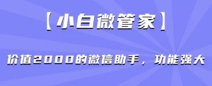 【小白微管家】价值2000的微信助手，功能强大-升阶有道