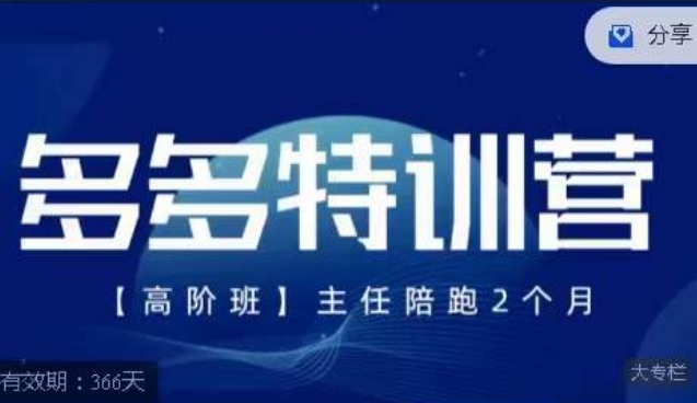 纪主任·多多特训营高阶班【9月13日更新】，拼多多最新玩法技巧落地实操-升阶有道