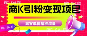 商K引粉变现项目，高客单价精准流量【揭秘】-升阶有道