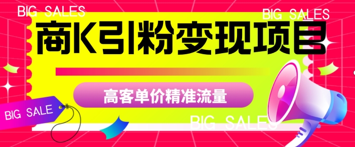 商K引粉变现项目，高客单价精准流量【揭秘】-升阶有道