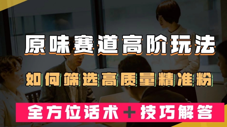 短视频原味赛道高阶玩法，如何筛选高质量精准粉？全方位话术＋技巧解答【揭秘】-升阶有道