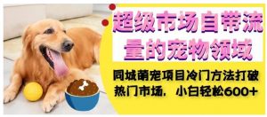 超级市场自带流量的宠物领域,同城萌宠项目冷门方法打破热门市场,小白轻松600+-升阶有道