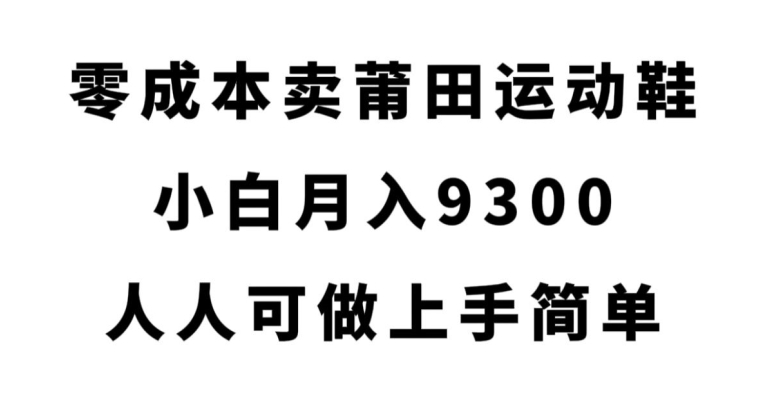 零成本卖莆田运动鞋，小白月入9300，人人可做上手简单【揭秘】-升阶有道