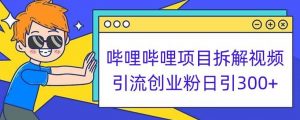 哔哩哔哩项目拆解引流创业粉日引300+小白可轻松上手【揭秘】-升阶有道