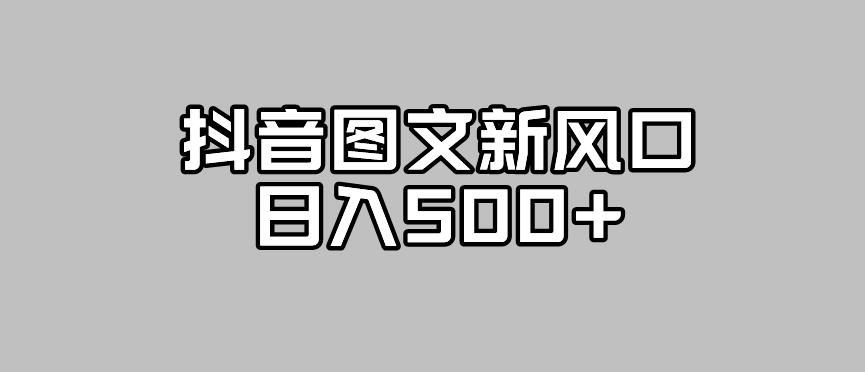 抖音图文最新风口，流量扶持非常高，日入500+【揭秘】-升阶有道
