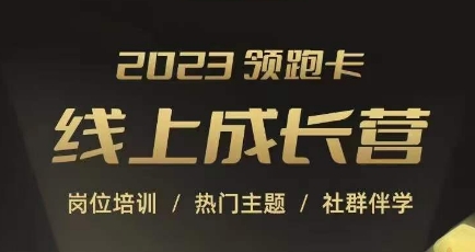 2023领跑卡线上成长营，淘宝运营各岗位培训，直通车、万相台、引力魔方、引流等，帮助突破成长瓶颈-升阶有道