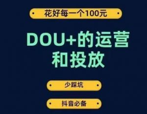 DOU+的运营和投放，花1条DOU+的钱，成为DOU+的投放高手，少走弯路不采坑-升阶有道
