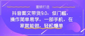 抖音图文带货9.0,低门槛,操作简单易学,一部手机,在家就能做,轻松爆单-升阶有道