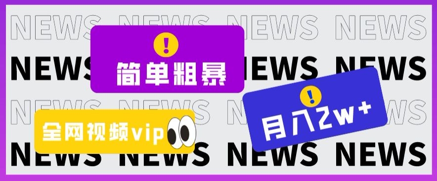 简单粗暴零成本，高回报，全网视频VIP掘金项目，月入2万＋【揭秘】-升阶有道
