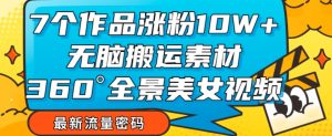 7个作品涨粉10W+,无脑搬运素材,全景美女视频爆款玩法分享【揭秘】-升阶有道
