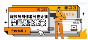 一条视频收益3000+，一条作品涨粉2000+，视频号流量爆炸·的秘籍-升阶有道