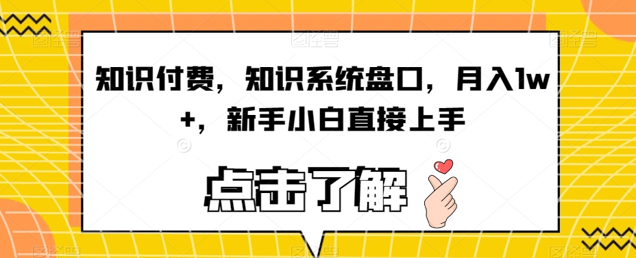 知识付费，知识系统盘口，月入1w+，新手小白直接上手-升阶有道