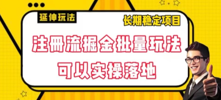 注册流掘金批量玩法，可以实操落地【揭秘】-升阶有道