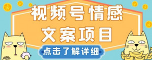 视频号情感文案项目，简单操作，新手小白轻松上手日入200+【揭秘】-升阶有道