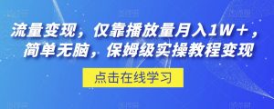 流量变现,仅靠播放量月入1W+,简单无脑,保姆级实操教程【揭秘】-升阶有道