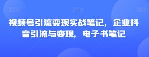 视频号引流变现实战笔记,企业抖音引流与变现,电子书笔记-升阶有道
