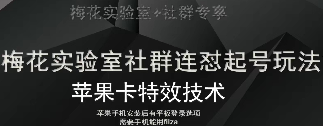 梅花实验室社群视频号连怼起号玩法，最新苹果卡特效技术-升阶有道