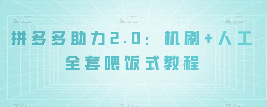 拼多多助力2.0：机刷+人工全套喂饭式教程【揭秘】-升阶有道