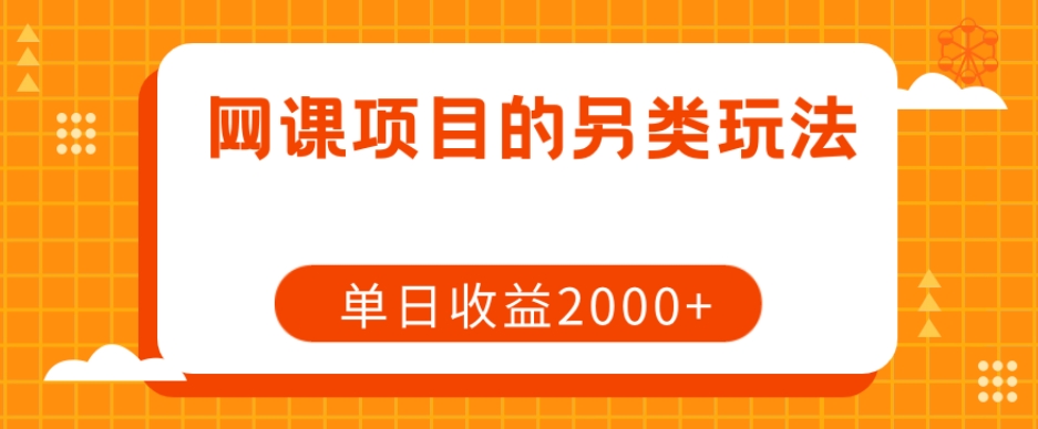 网课项目的另类玩法，单日收益2000+【揭秘】-升阶有道