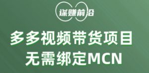 多多视频带货个人版 ,无需绑定mcn,简单操作月入3000+-升阶有道