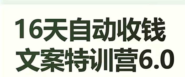 16天自动收钱文案特训营6.0，学会儿每天自动咔咔收钱-升阶有道