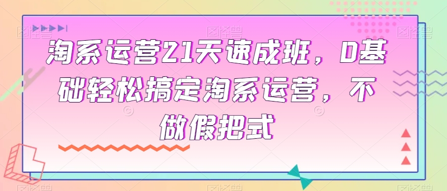 淘系运营21天速成班，0基础轻松搞定淘系运营，不做假把式-升阶有道
