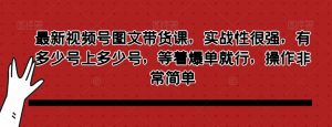 最新视频号图文带货课,实战性很强,有多少号上多少号,等着爆单就行,操作非常简单-升阶有道