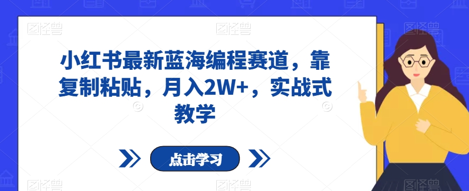 小红书最新蓝海编程赛道，靠复制粘贴，月入2W+，实战式教学【揭秘】-升阶有道