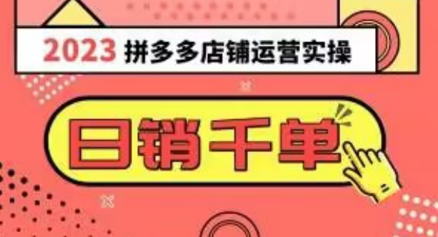 2023拼多多运营实操，每天30分钟日销1000＋，爆款选品技巧大全（10节课）-升阶有道