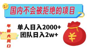 在国内不怕被拒绝的项目，单人日入2000，团队日入20000+【揭秘】-升阶有道