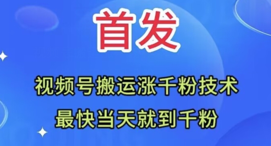 全网首发：视频号无脑搬运涨千粉技术，最快当天到千粉【揭秘】-升阶有道