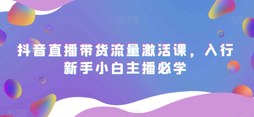 抖音直播带货流量激活课，入行新手小白主播必学-升阶有道