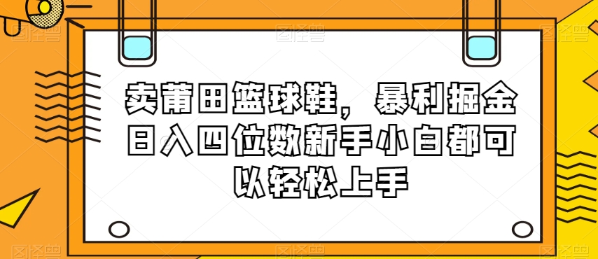 卖莆田篮球鞋，暴利掘金日入四位数新手小白都可以轻松上手【揭秘】-升阶有道