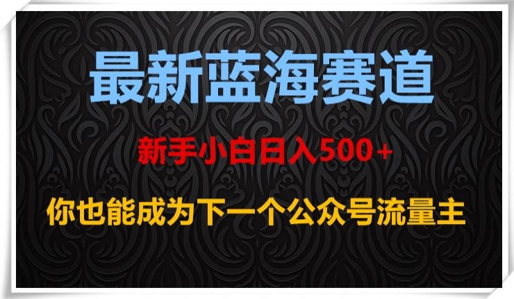 最新蓝海赛道，新手小白日入500+，你也能成为下一个公众号流量主【揭秘】-升阶有道