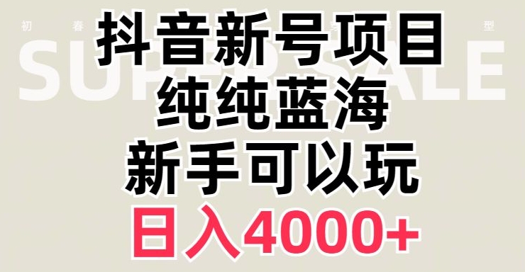 抖音蓝海赛道，必须是新账号，日入4000+【揭秘】-升阶有道