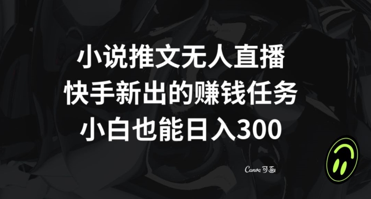 小说推文无人直播，快手新出的赚钱任务，小白也能日入300+【揭秘】-升阶有道