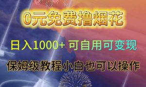 0元免费撸烟花日入1000+可自用可变现保姆级教程小白也可以操作【仅揭秘】-升阶有道