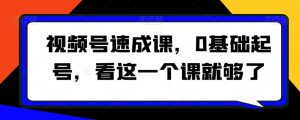 视频号速成课,0基础起号,看这一个课就够了-升阶有道