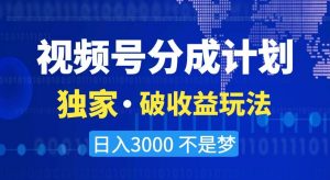 视频号分成计划,独家·破收益玩法,日入3000不是梦【揭秘】-升阶有道