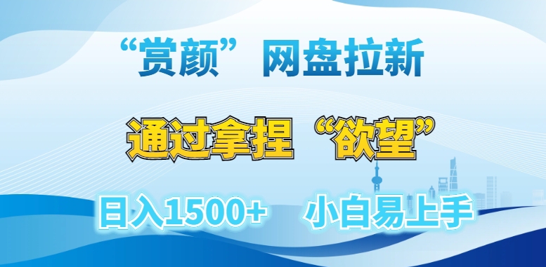 “赏颜”网盘拉新赛道，通过拿捏“欲望”日入1500+，小白易上手【揭秘】-升阶有道