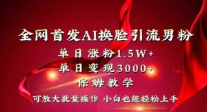 全网首发Ai换脸引流男粉，单日涨粉1.5w+，单日变现3000+，小白也能轻松上手拿结果【揭秘】-升阶有道