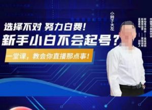 大左教您从0到1做直播带货，选择不对，努力白费，5小时课程搞定那点事，解决你起号问题-升阶有道