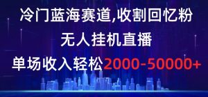 冷门蓝海赛道，收割回忆粉，无人挂机直播，单场收入轻松2000-5w+【揭秘】-升阶有道
